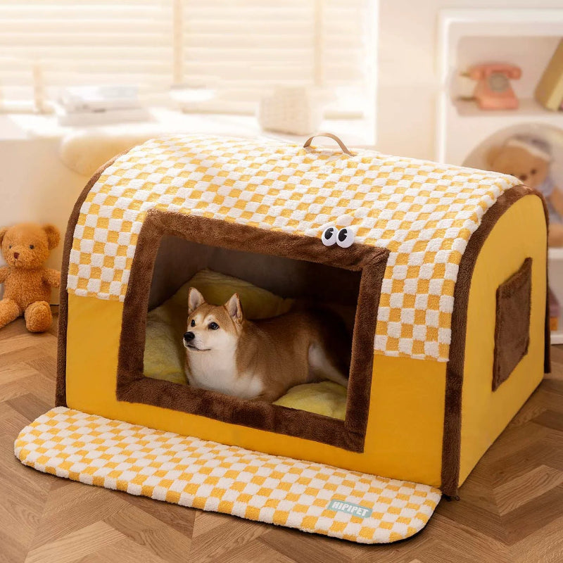 Chenil d’Hiver pour Chien – Panier Fermé Anti-Stress
