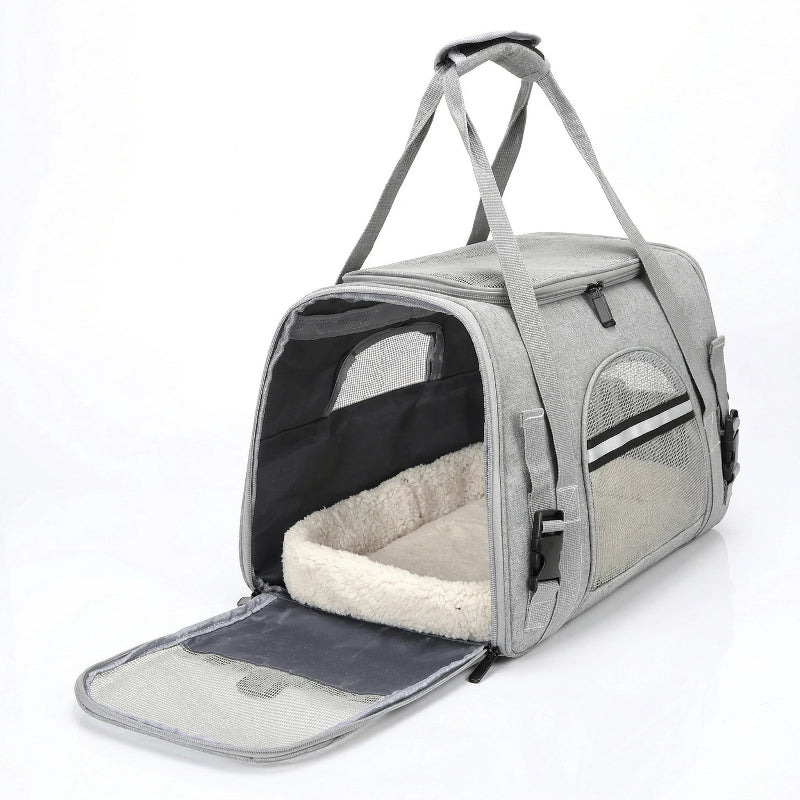 Sac de transport respirant pour chien – Format cabine avec coussin amovible