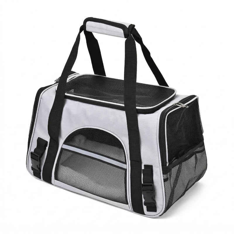 sac de transport chien noir gris