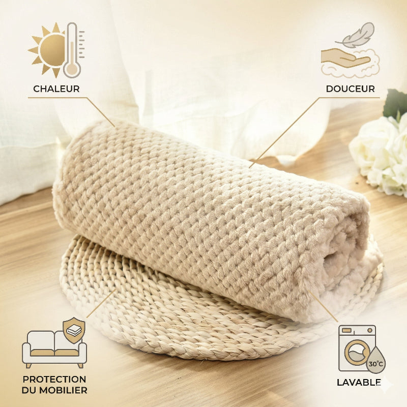 Couverture douce pour chien – Plaid chaud lavable pour panier et canapé