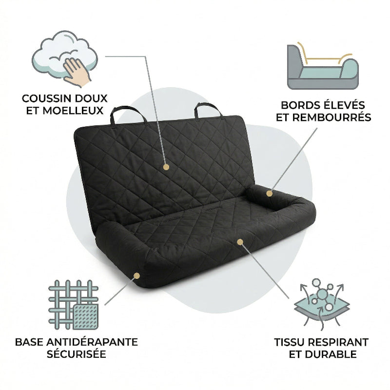 Housse de Siège de Voiture pour Chien Imperméable et Antidérapante