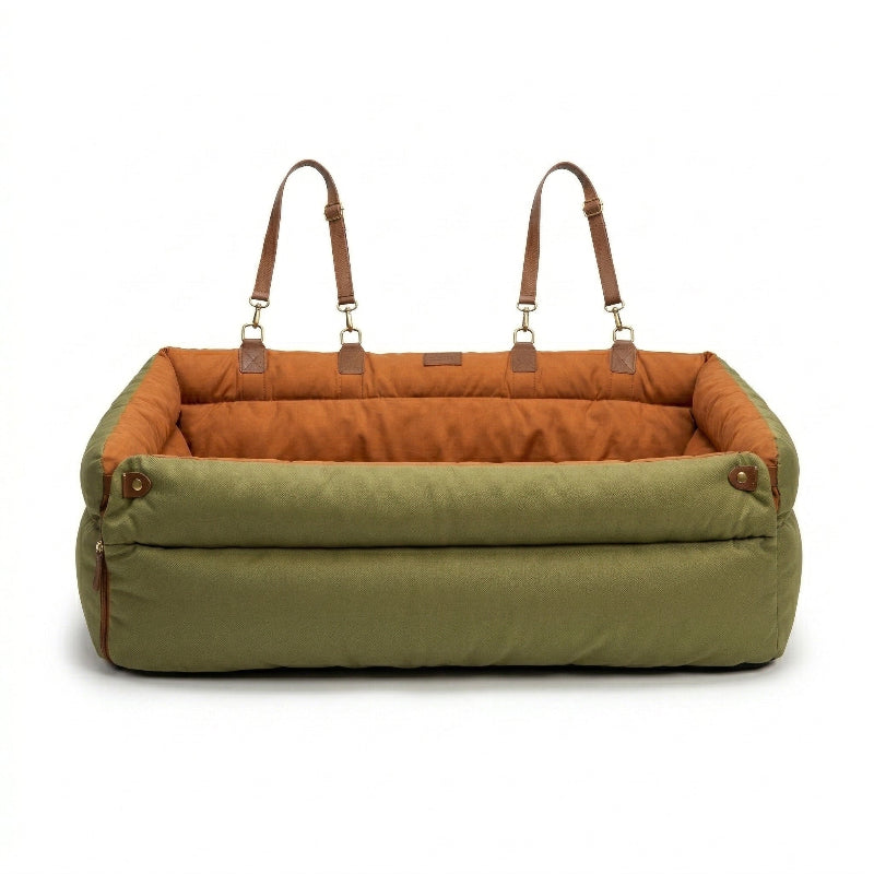 grand-panier-chien-voiture-vert-orange