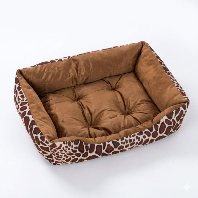 panier chien orthopédique motif girafe