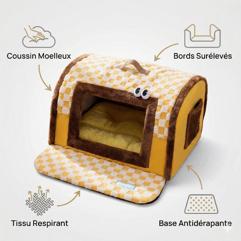 Chenil d’Hiver pour Chien – Panier Fermé Anti-Stress
