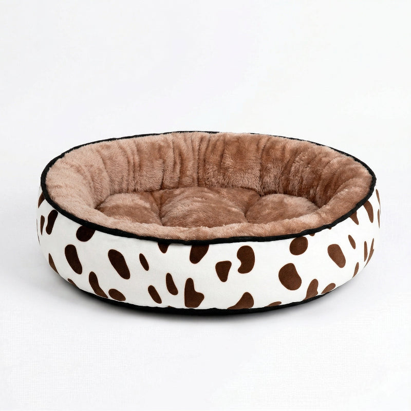 Panier rond en peluche pour chien