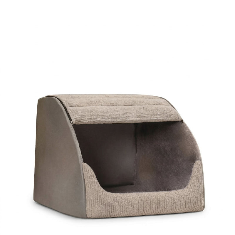 panier chien anti stress gris