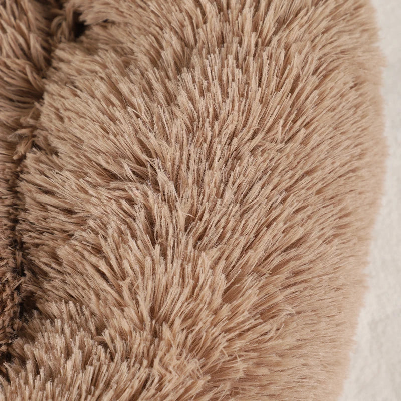 zoom sur la fourrure du panier chien anti-stress xxl