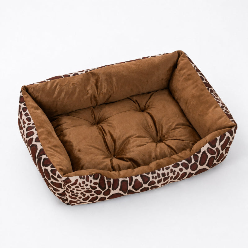 panier chien orthopédique motif girafe