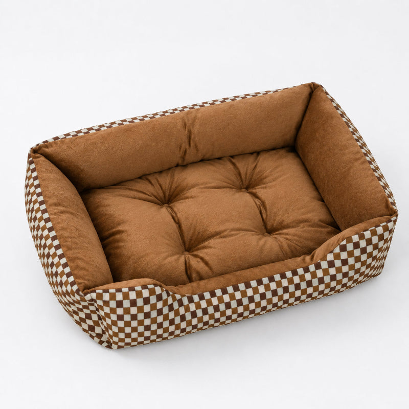panier chien orthopédique motif carré