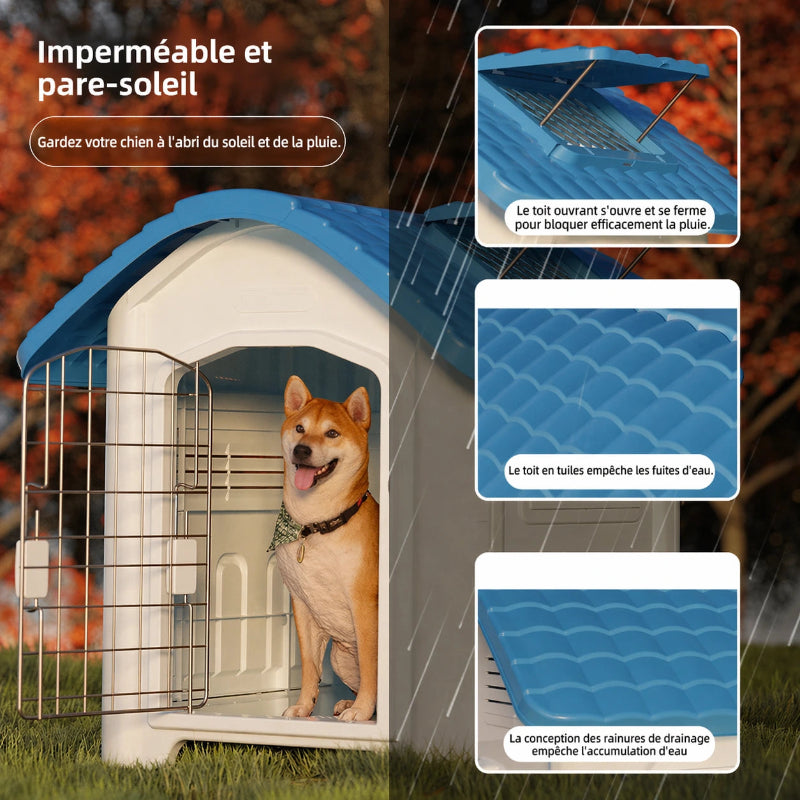 Niche extérieure pour chien étanche – Abri plastique surélevé