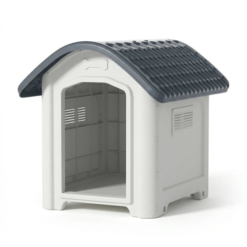 panier chien plastique gris