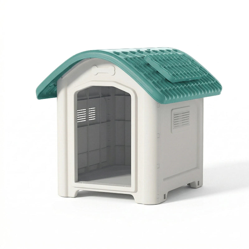 panier chien plastique vert toit
