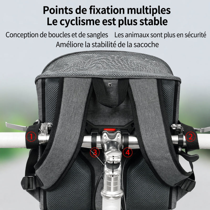Sac Transport Chien Vélo et Sac à Dos 4-en-1 – Panier Vélo Respirant et Sécurisé