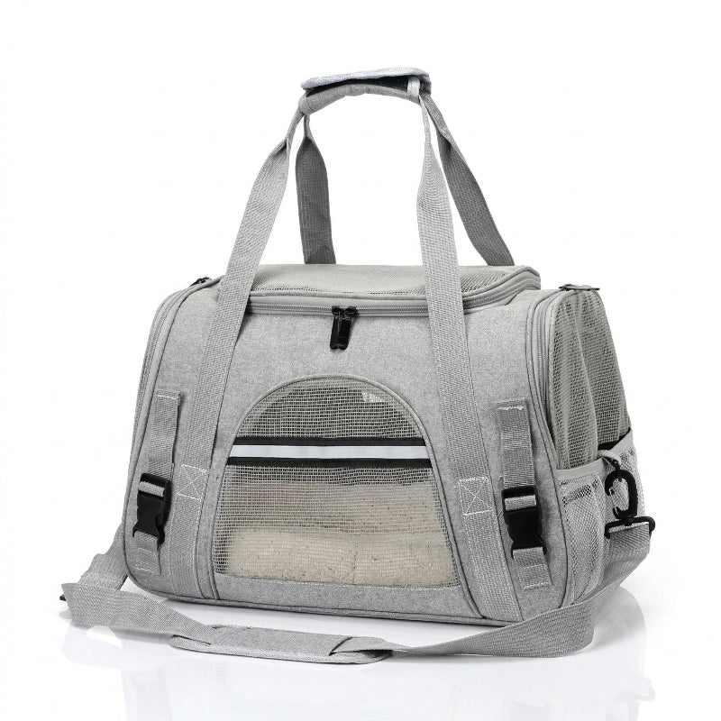 sac de transport chien gris
