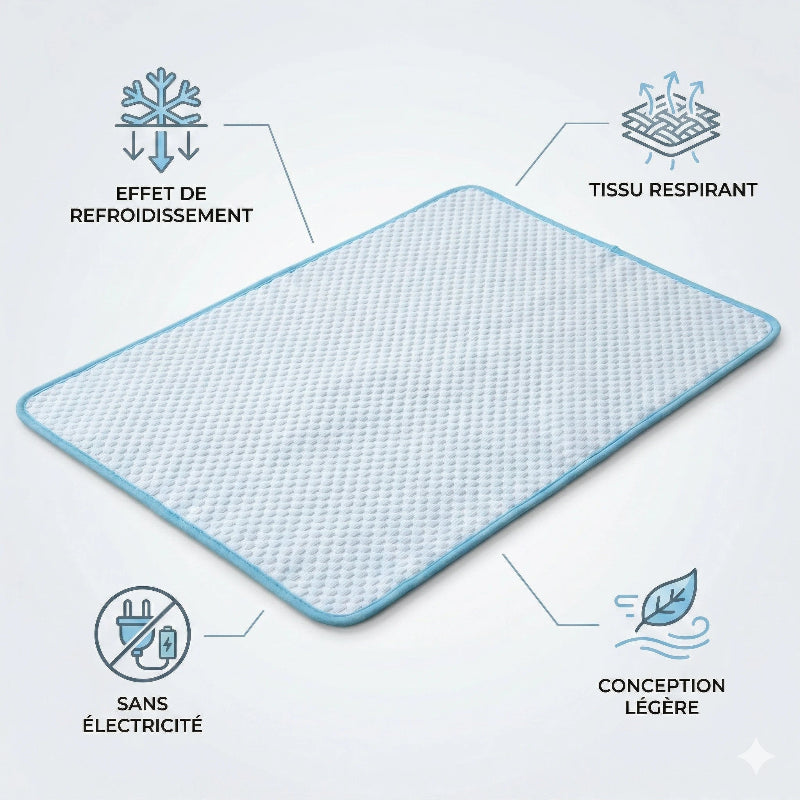Tapis Rafraîchissant Chien Respirant – Matelas Été Effet Frais Sans Eau